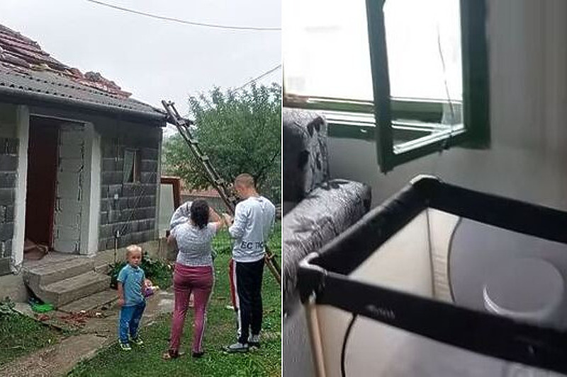 Zamalo tragedija kod Travnika: Grom udario u prozor pod kojim je spavala beba, zasule je krhotine